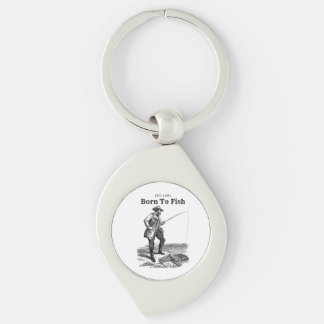 Geboren om te vissen sleutelhanger
