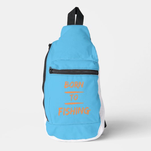 Geboren om te vissen sling bag (Voorkant)