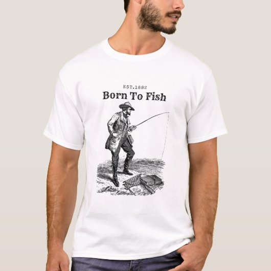 Geboren om te vissen t-shirt (Voorkant)