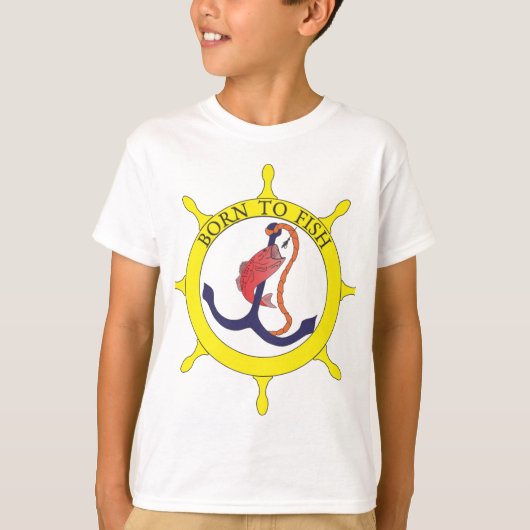 Geboren om te vissen t-shirt (Voorkant)