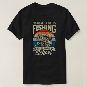 GEBOREN OM TE VISSEN T-SHIRT