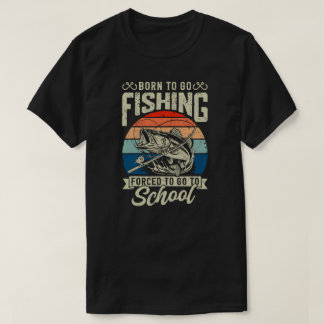 GEBOREN OM TE VISSEN T-SHIRT