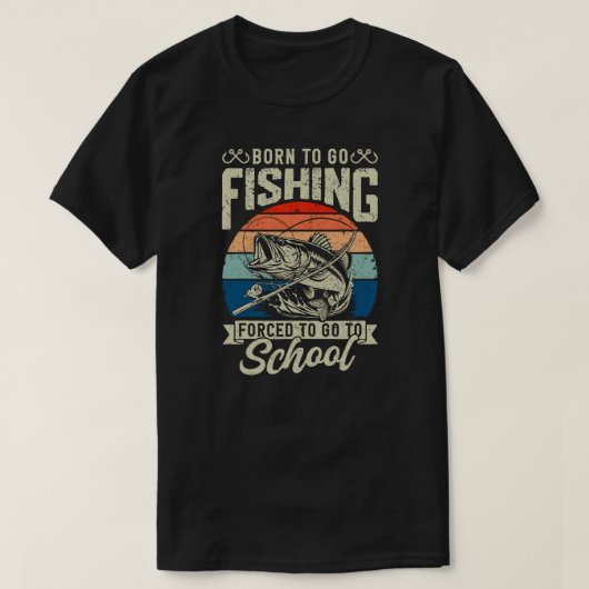 GEBOREN OM TE VISSEN T-SHIRT (Design voorkant)