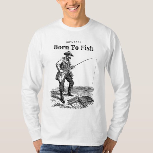 Geboren om te vissen t-shirt (Voorkant)