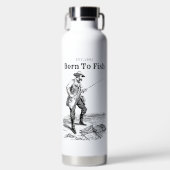 Geboren om te vissen waterfles (Voorkant)