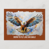 Geboren om te vliegen als een adelaar schilderen B Briefkaart (Voorkant)