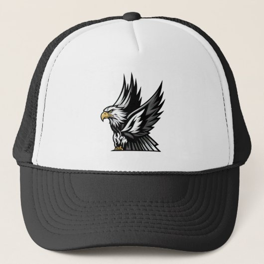 Geboren om te vliegen Bold Eagle Trucker Hat Trucker Pet (Voorkant)