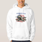 Geboren om te vliegen  Vliegtuig USA Flag Aviation Hoodie (Voorkant)