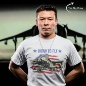 Geboren om te vliegen  Vliegtuig USA Flag Aviation T-shirt