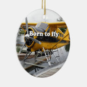 Geboren om te vliegen: Vuilvliegtuig Keramisch Ornament (Rechts)