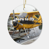 Geboren om te vliegen: Vuilvliegtuig Keramisch Ornament (Links)
