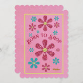 Geboren om te Winkelen Notitiekaart (Voorkant / Achterkant)