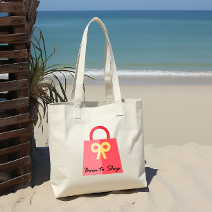 Geboren om te winkelen tasje kleur tote bag