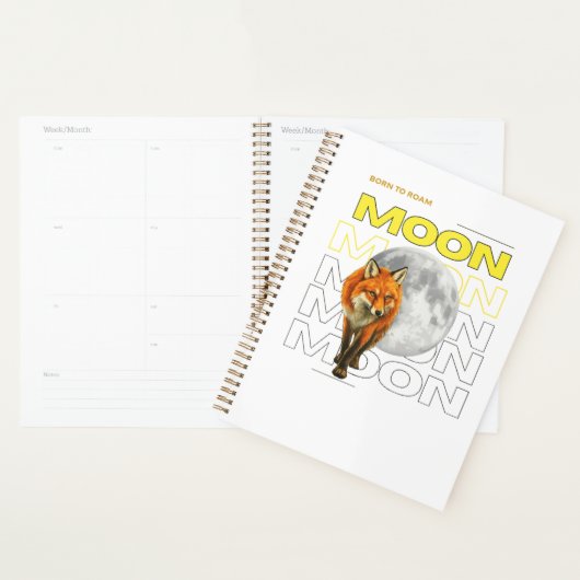 Geboren om te zwerven Vos Maan Schetsboek Planner (Display)