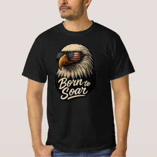 Geboren om te zweven Bald Eagle Zonnebril T-shirt