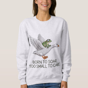 Geboren om te zweven Funny Frog Flying Goose Illus Trui