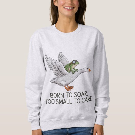 Geboren om te zweven Funny Frog Flying Goose Illus Trui (Voorkant)