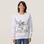 Geboren om te zweven Funny Frog Flying Goose Illus Trui (Voorkant volledig)