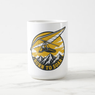 Geboren om te zweven Vintage hangglider bergen Koffiemok