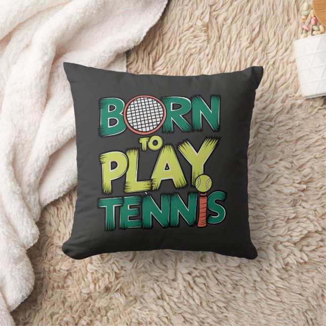 Geboren om Tennis te spelen Kussen (Deken)