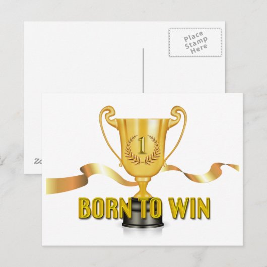 Geboren om trofee Briefkaart te winnen (Voorkant / Achterkant)