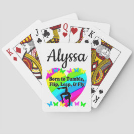 GEBOREN OM TUMBLE GYMNAST GIRL DESIGN POKERKAARTEN