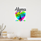 GEBOREN OM TUMBLE GYMNAST GIRL DESIGN POSTER (Keuken)