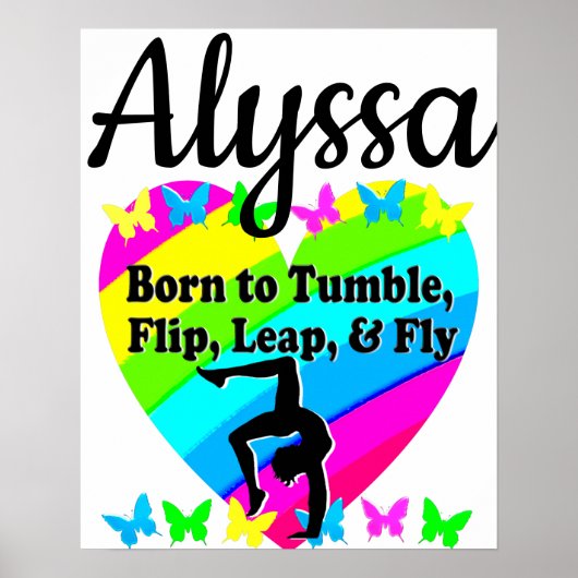 GEBOREN OM TUMBLE GYMNAST GIRL DESIGN POSTER (Voorkant)