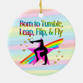 GEBOREN OM TUMBLE GYMNASTICS ORNAMENT (Achterkant)