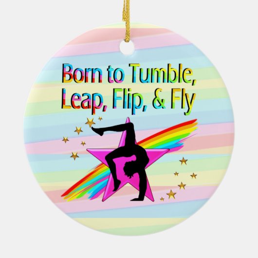 GEBOREN OM TUMBLE GYMNASTICS ORNAMENT (Achterkant)