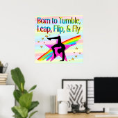 GEBOREN OM TUMBLE GYMNASTICS POSTER (Thuiskantoor)