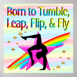 GEBOREN OM TUMBLE GYMNASTICS POSTER