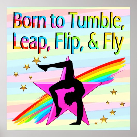 GEBOREN OM TUMBLE GYMNASTICS POSTER (Voorkant)