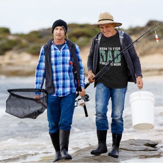 Geboren om Vader's Day te vissen, Visser Grappig T-shirt