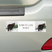 GEBOREN OM VAN BEREN TE HOUDEN GRAPPIGE DIERENQUOT BUMPERSTICKER (Op auto)