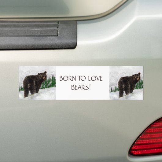 GEBOREN OM VAN BEREN TE HOUDEN GRAPPIGE DIERENQUOT BUMPERSTICKER (Op auto)