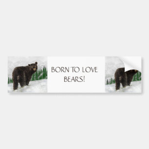 GEBOREN OM VAN BEREN TE HOUDEN GRAPPIGE DIERENQUOT BUMPERSTICKER