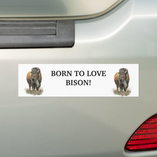 GEBOREN OM VAN BISON BUFFALO ANIMAL QUOTE ART TE H BUMPERSTICKER (Op auto)