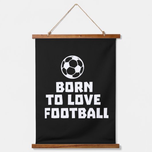 Geboren om van football te houden hangend wandkleed (Voorkant)