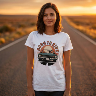 Geboren om Vintage Car Sunset Tee te rijden T-shirt