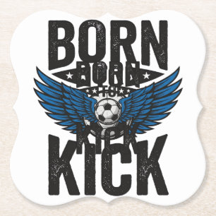 Geboren om Vintage Voetbal Wings Shirt Ontwerp_1 Kartonnen Onderzetters