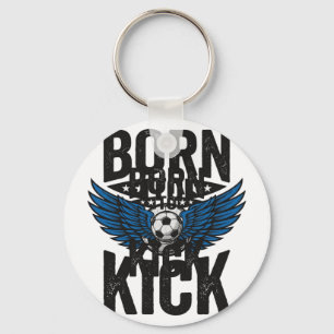 Geboren om Vintage Voetbal Wings Shirt Ontwerp_1 Sleutelhanger