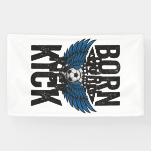 Geboren om Vintage Voetbalvleugels Shirt Ontwerp_1 Spandoek