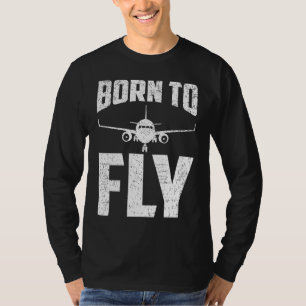 Geboren om vliegtuig luchtvaart piloot vliegtuig m t-shirt