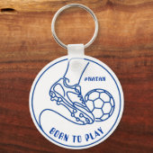 Geboren om voetbal te spelen & naam sleutelhanger (Achterkant)