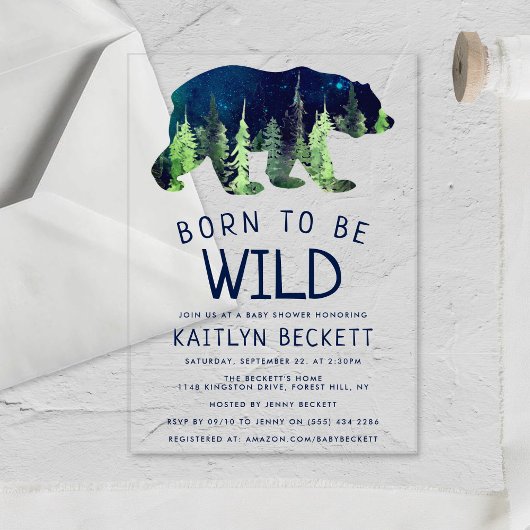 Geboren om vrij Baby shower te zijn Acryl Uitnodigingen