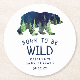 Geboren om vrij Baby shower te zijn Ronde Kartonnen Onderzetter