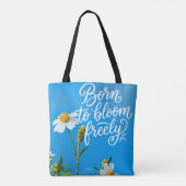Geboren om vrij te bloeien tote bag (Achterkant)