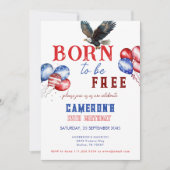 Geboren om vrij te zijn American Bold Eagle verjaa Kaart (Voorkant)