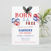 Geboren om vrij te zijn American Bold Eagle verjaa Kaart (Staand voorkant)